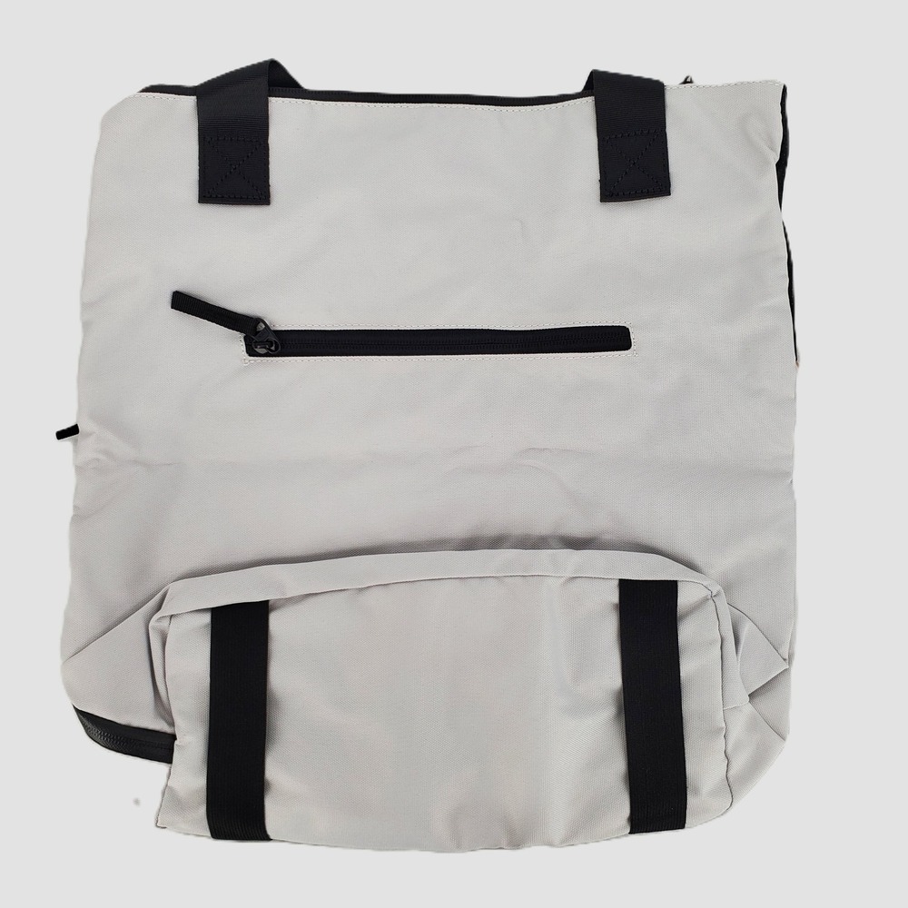 Travistar Grey Black Utility Tote Bag Zippered Pockets Straps New With‎ Tags
